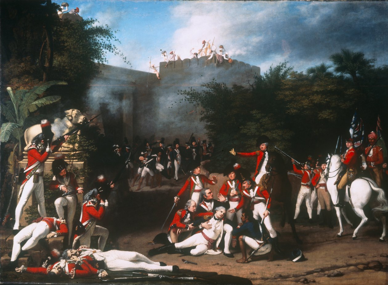 وفاة العقيد مورهاوس في اقتحام بوابة بيتا في بنغالور في 7 مارس 1791 ، 1793 بواسطة روبرت هوم