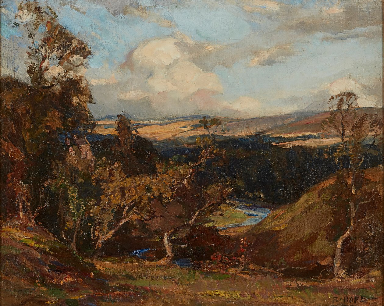 The Loup 'On the Ettrick Water (زيت على قماش) بواسطة روبرت هوب