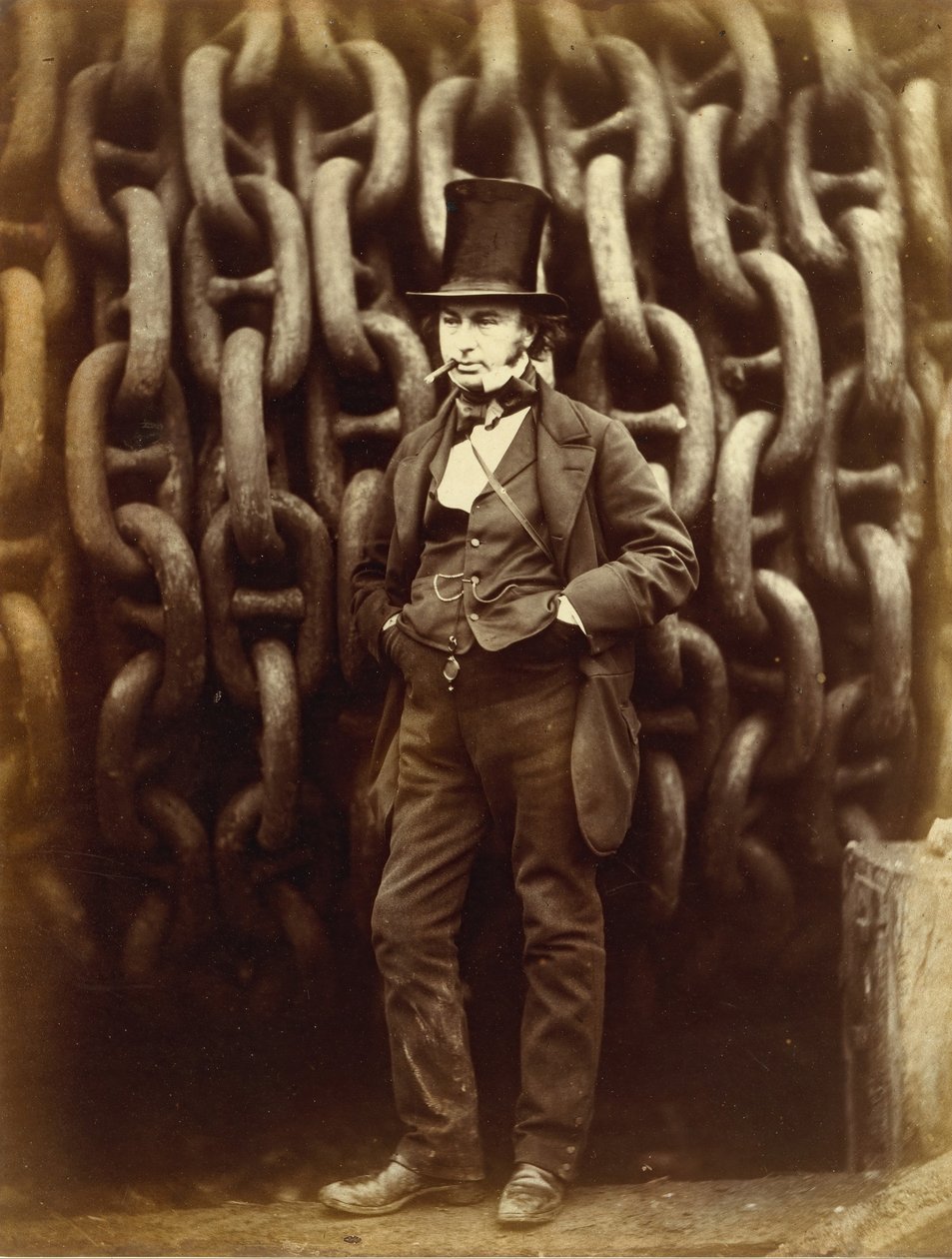 مملكة إيزامبارد برونيل واقفة أمام سلاسل الإطلاق في الشرق العظيم ... طبعت 1863-64. بواسطة روبرت هوليت