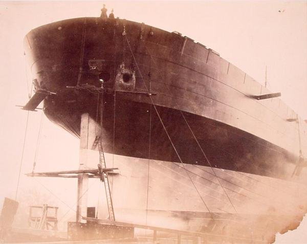 Leviathan ، منظر جانبي للبدن ، حوالي 1857 (صورة بني داكن) بواسطة روبرت هوليت