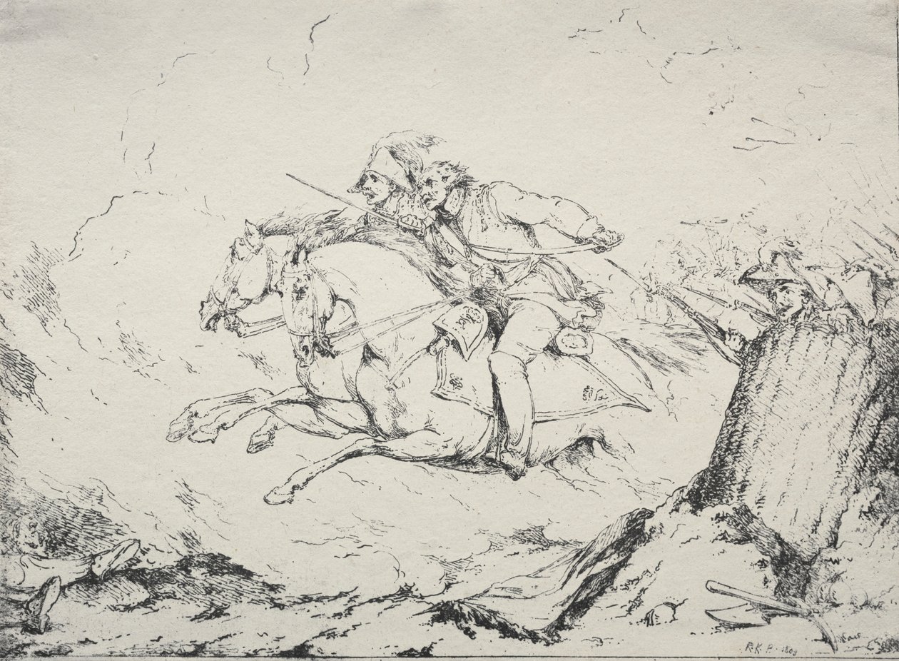 عينات من Polyautography: Charvry Charge ، 1803. بواسطة روبرت كير بورتر