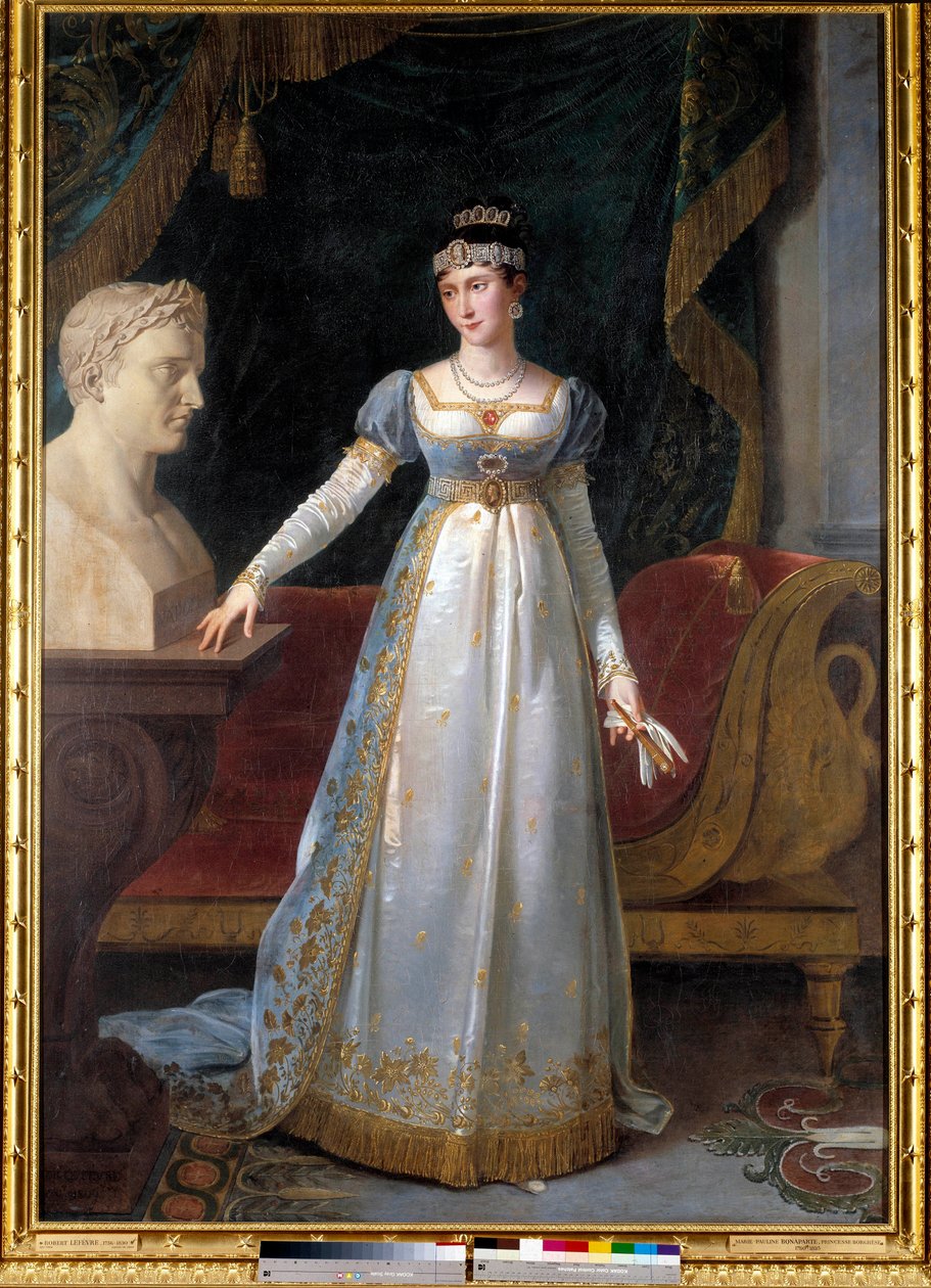 Portrait en pied de Marie-Paulette dit Pauline Bonaparte، Princess Borghese (1780-1825)، Duchess of Guastalla Painting by Robert Lefebvre (1755-1830) بواسطة روبرت لوفيفر