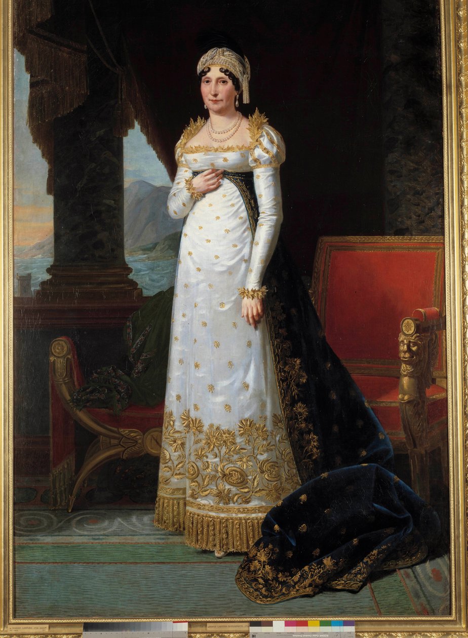 صورة بالحجم الكامل لليتيتيا بونابرت (ليتيسيا ماريا رامولينو) (1750-1836) ، مدام مير لوحة لروبرت لوفيفر (1755-1830) 1813. قاتمة 2.35 × 1.50 م. فرساي ، متحف دو شاتو - صورة كاملة الطول لماري ليتيتيا بونابرت (1750-1836) ولدت رامول بواسطة روبرت ليفيفر
