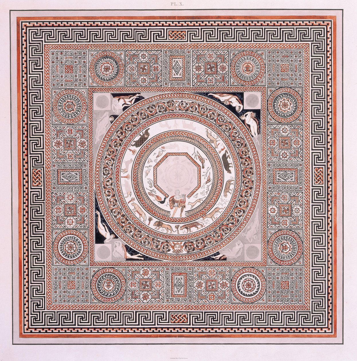 الرصيف الكبير: فسيفساء Orpheus في Woodchester Roman Villa بواسطة روبرت ولايسون صموئيل (بعد) سميرك