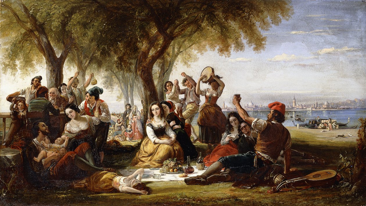 مشهد العيد ، على ليدو ، بالقرب من البندقية ، 1848 بواسطة روبرت ماكنيس