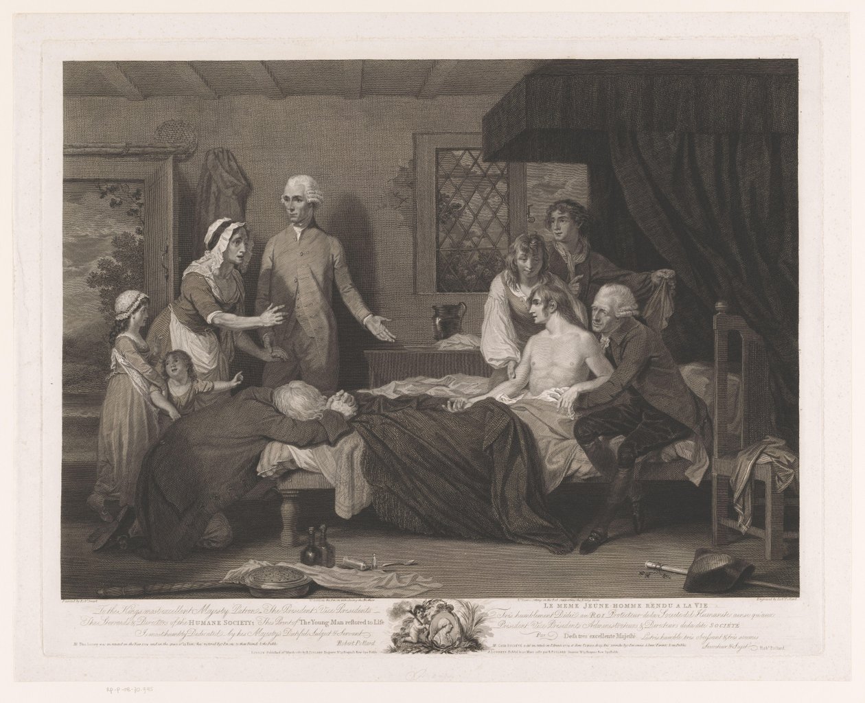 الرجل الغارق يستعيد وعيه في سريره تمت استعادة الشاب إلى Life / Le meme Jeune-Homme rendu a la Vie (العنوان على الكائن) بواسطة روبرت بولارد (أنا)