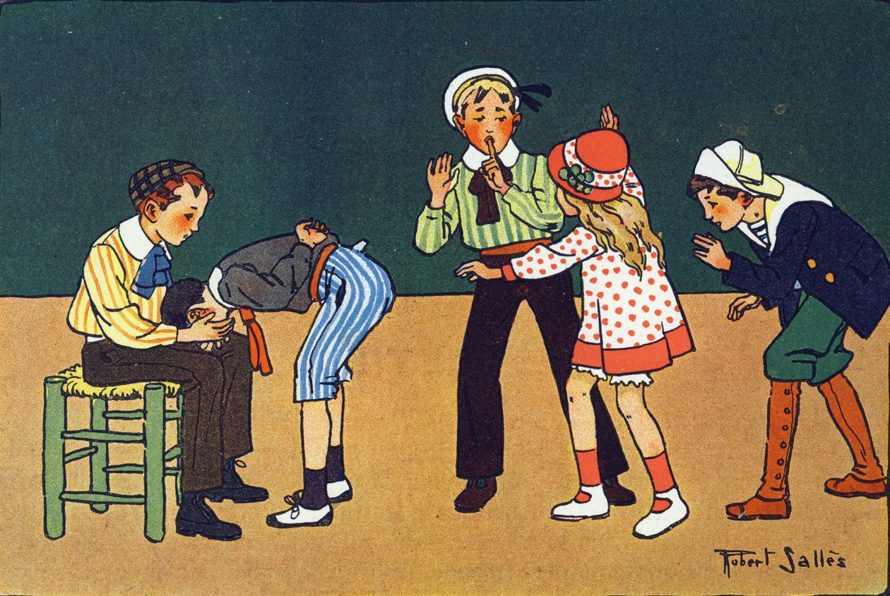 اليد الدافئة. النقش في "" ماذا نلعب؟ "" بقلم إي ويبر مع رسومات بالألوان المائية لروبرت ساليس (1871-1929). Librairie Garnier Freres ، باريس بواسطة روبرت ساليس