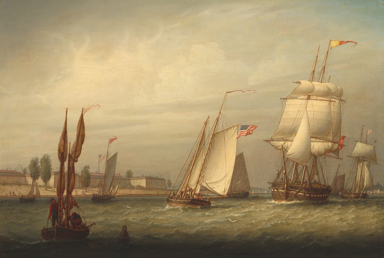 ميناء بوسطن ، 1843. بواسطة روبرت سالمون