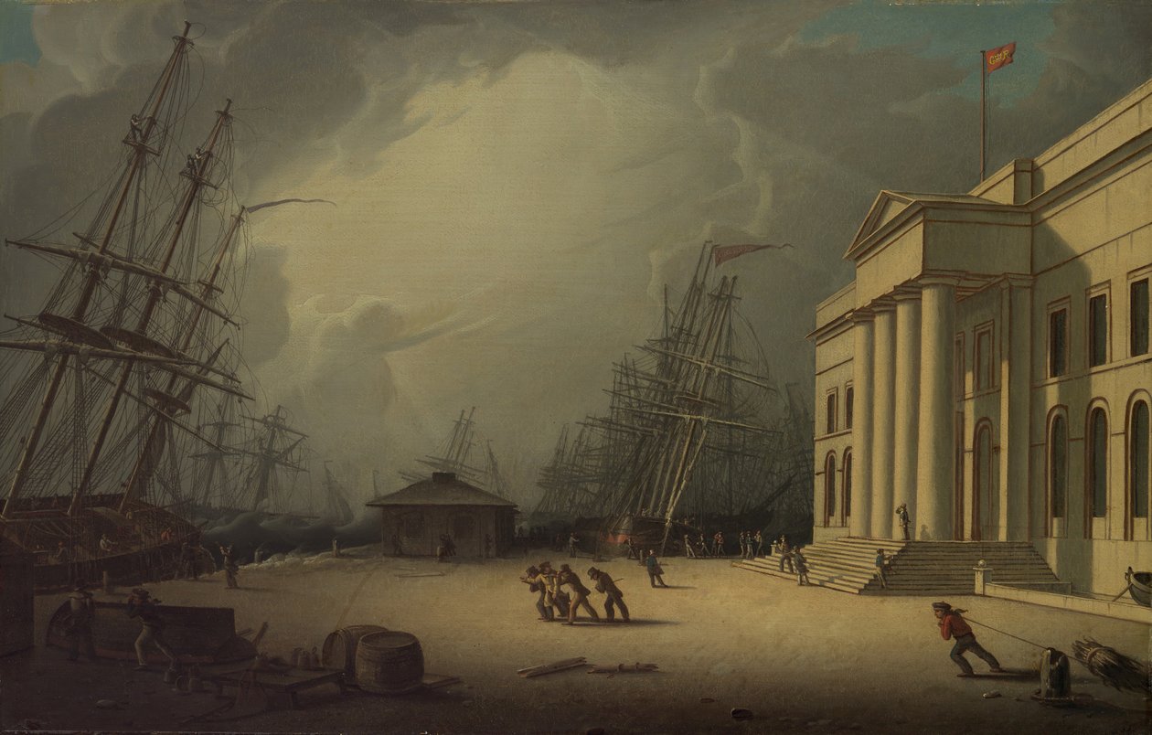 The Custom House at Greenock ، اسكتلندا ، 1828. بواسطة روبرت سالمون