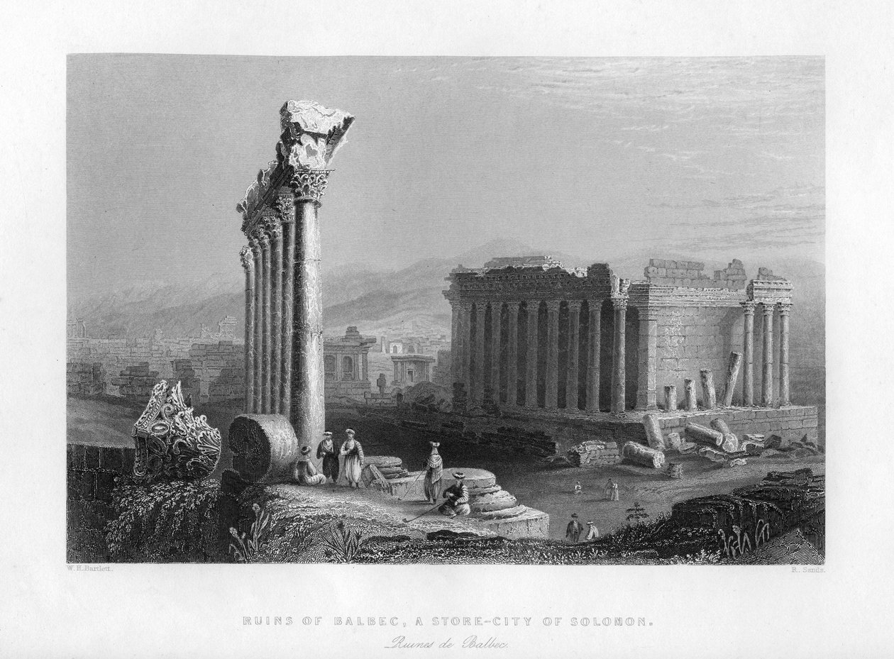 المعبد الكبير في بعلبك مصر ، 1841. بواسطة روبرت ساندز