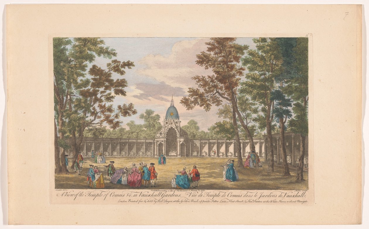 Gezicht op de Temple of Comus في حدائق فوكسهول تي لوندين منظر لمعبد كوموس وج. في حدائق فوكسهول (العنوان على الكائن) حدائق رانيلا في حدائق فوكسهول (عنوان السلسلة) بواسطة روبرت ساير