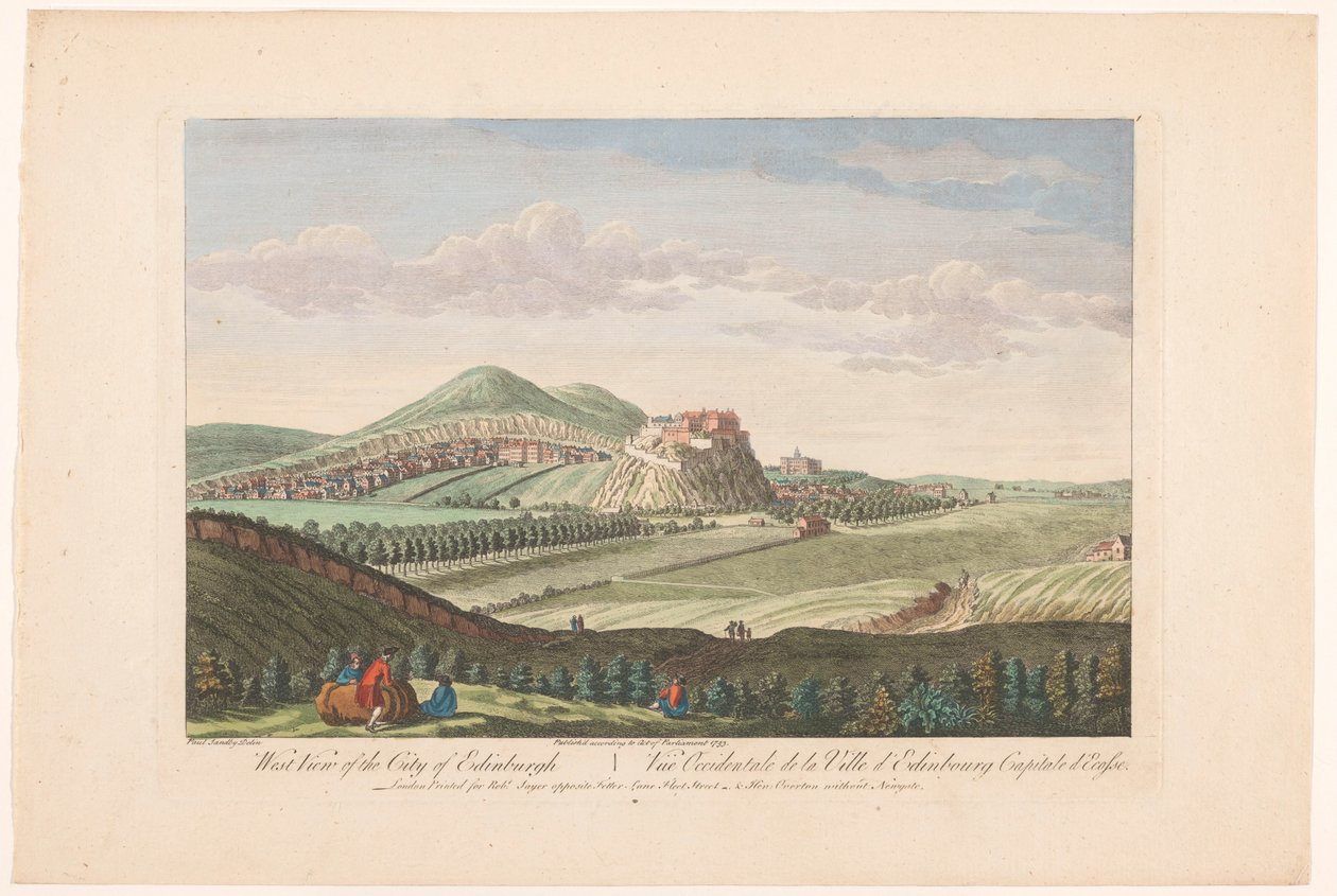 منظر لمدينة ادنبره منظر غربي لمدينة إدنبرة (العنوان على الكائن) اسكتلندا (عنوان المسلسل) بواسطة روبرت ساير