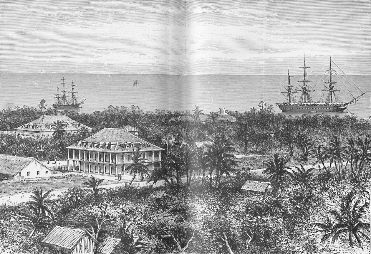 قصر كوينز في بابيتي ، تاهيتي ، c1885 ، 1890 بواسطة روبرت تايلور بريتشيت