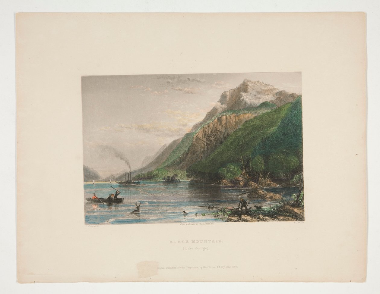 الجبل الأسود (بحيرة جورج) ، رسم توضيحي لـ Nathaniel Parker Willis بواسطة روبرت واليس