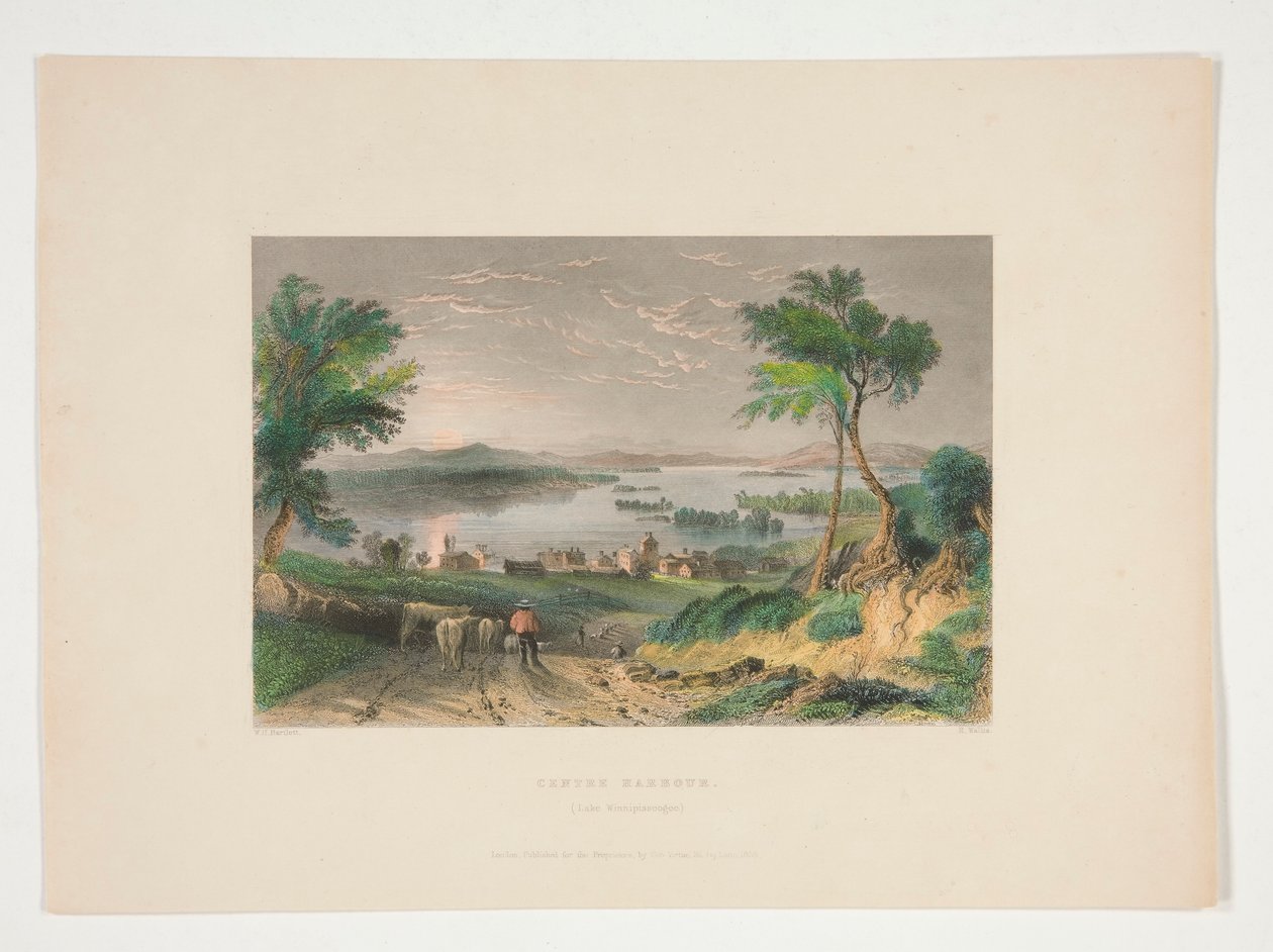Center Harbour ، بحيرة Winnipesaukee ، رسم توضيحي لـ Nathaniel Parker Willis بواسطة روبرت واليس