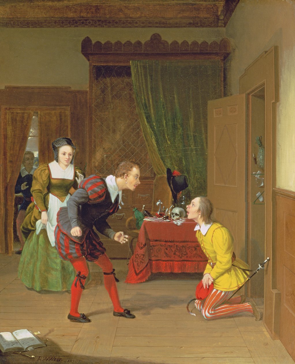 الدكتور كايوس ، Simple and Dame Quickly ، مشهد من The Merry Wives of Windsor ، 1830 بواسطة روبرت والتر وير
