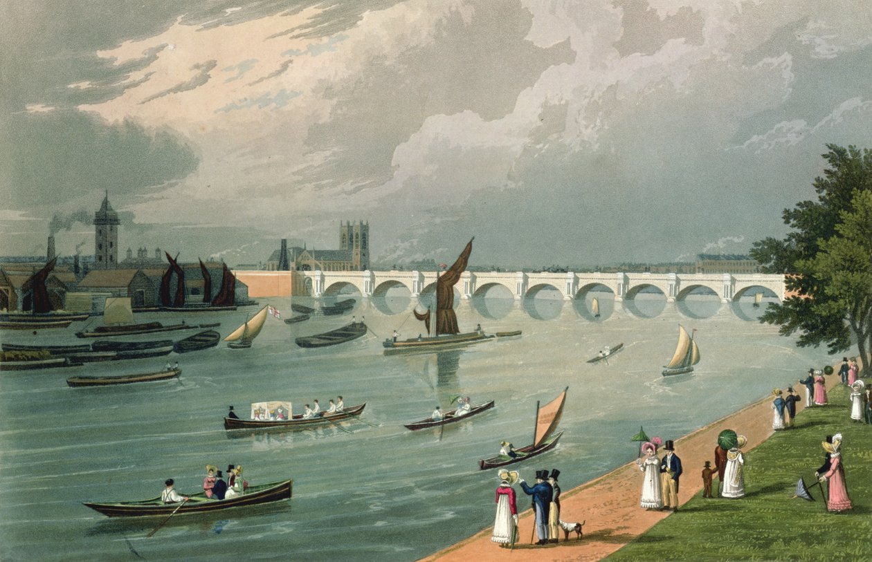 منظر لجسر واترلو ، حانة. 1820 شركة Colnaghi und Co. بواسطة روبرت الأكبر والأصغر هافيل