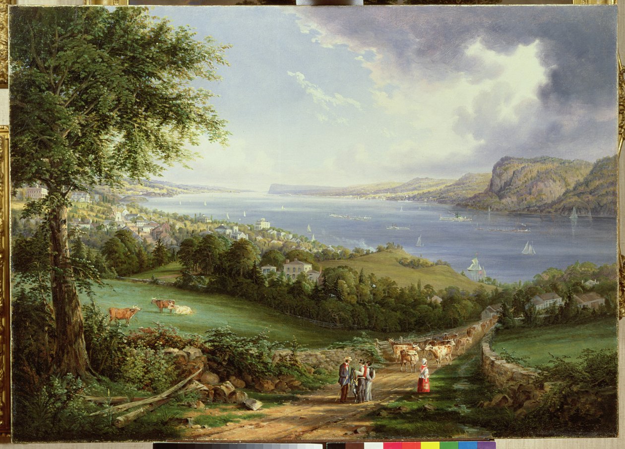 منظر لنهر هدسون من بالقرب من Sing Sing ، New York ، c.1850 بواسطة روبرت الأصغر هافيل
