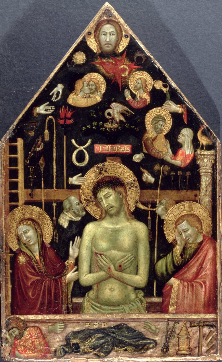The Man of Sorrows ، c.1354 (تمبرا وورقة الذهب على اللوحة) بواسطة روبرتو د أوديريسي