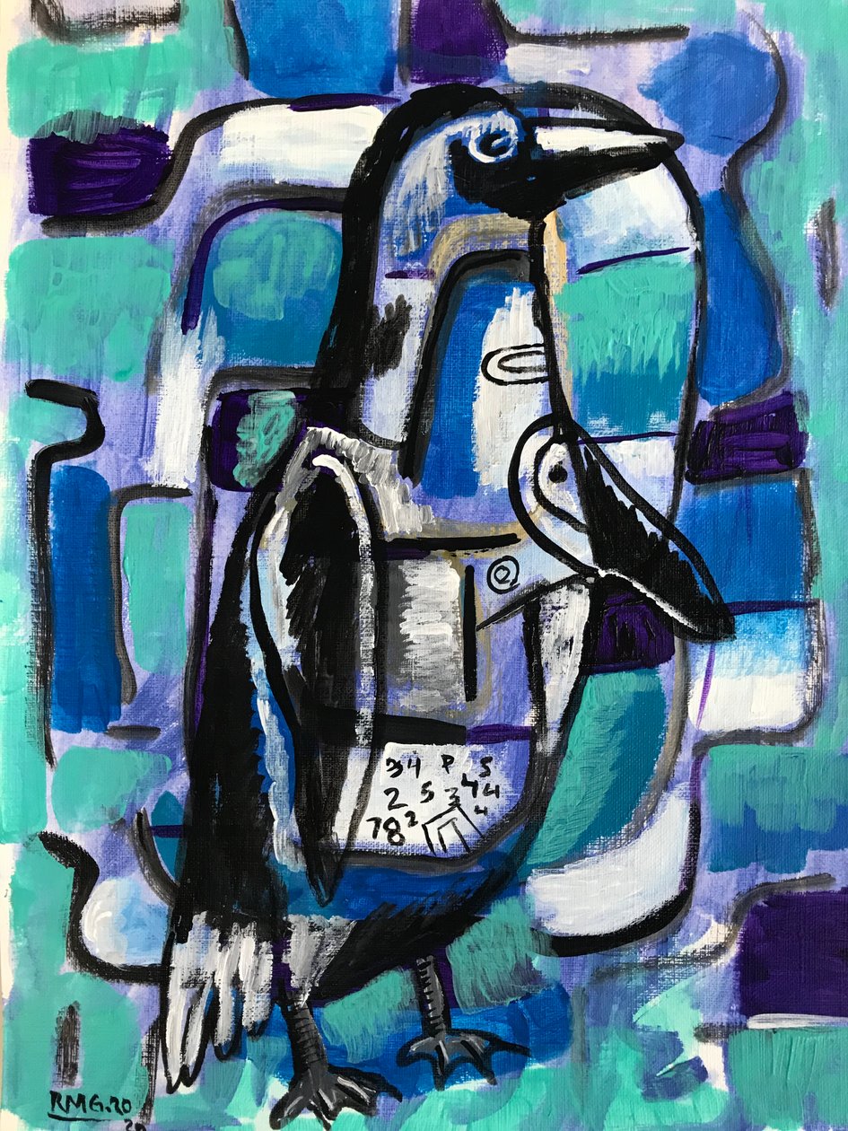 بطريق متجمد، 2020 (أكريليك على ورق) بواسطة 