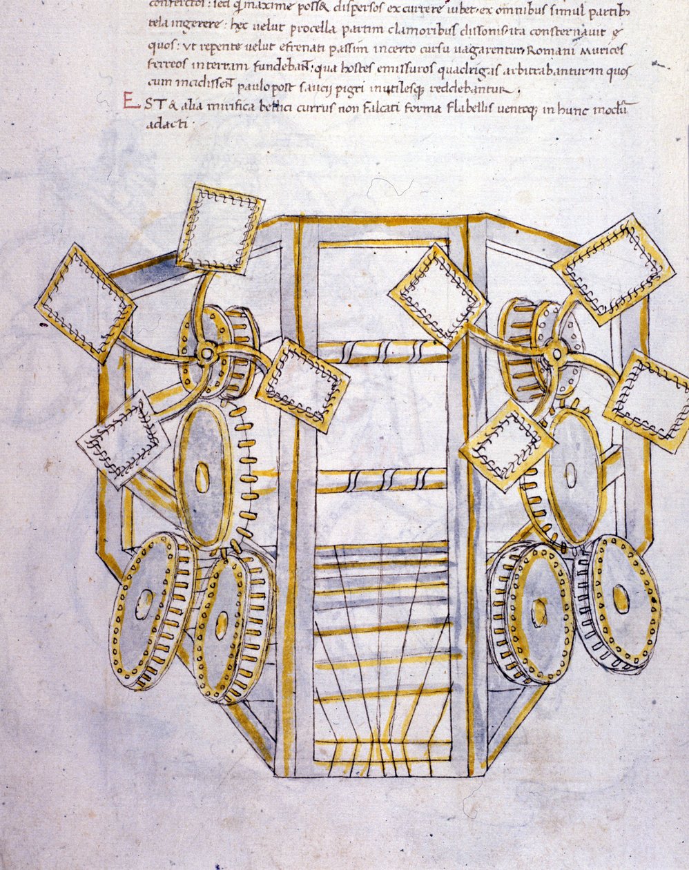 فن الحرب: دراسة على الآلات العسكرية ، رسم توضيحي من "De re Militari" للمهندس روبرتو فالتوريو (1405-1483؟) بواسطة روبرتو فالتوريو