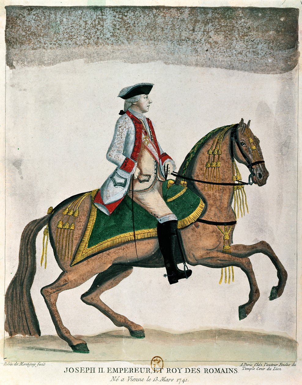 صورة الفروسية للإمبراطور جوزيف الثاني (1741-90) ج 1785 (نقش الألوان) بواسطة روبن دي مونتيجني