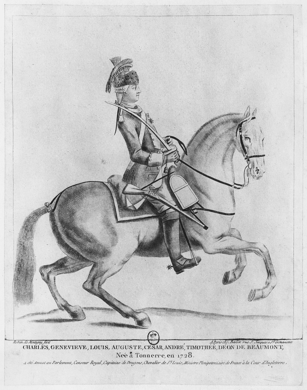 The Chevalier d&39;Eon as Dragoon ، 1779 بواسطة روبن دي مونتيجني