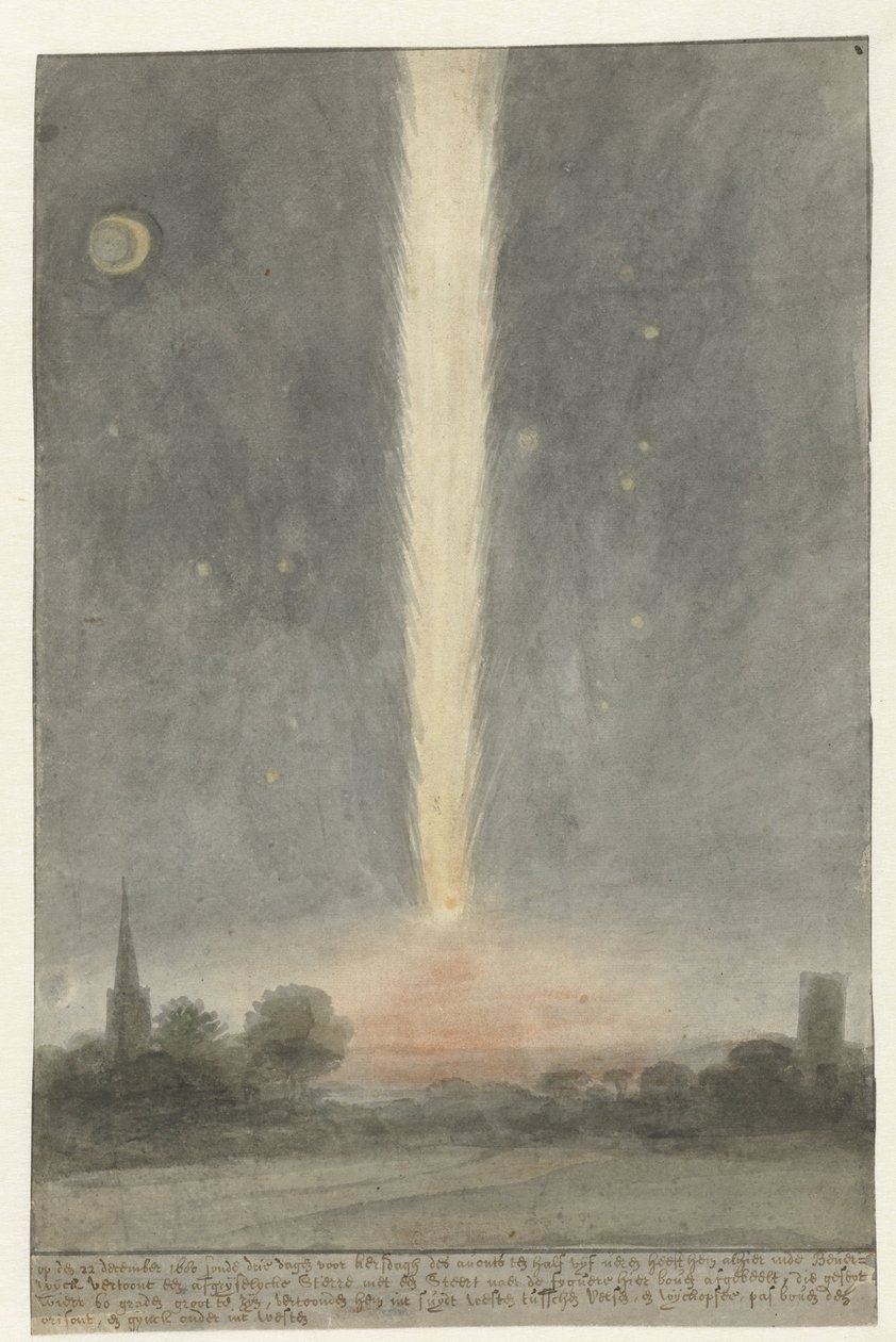 نجم الذيل فوق Beverwijk ، 1680 بواسطة روشوس فان فين (منسوب إلى)