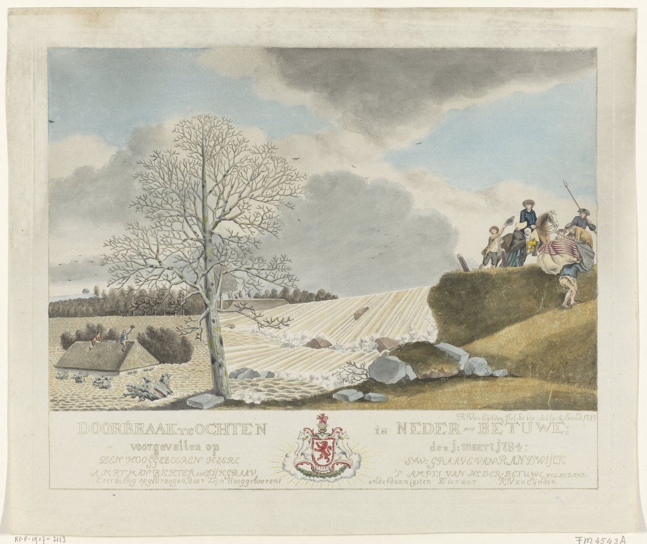 اختراق في أوختن ، 1784 اختراق في Ochten في Lower Betuwe ؛ حدث في 1: مارس 1784 (العنوان على الكائن) بواسطة رويلاند فان ايندن