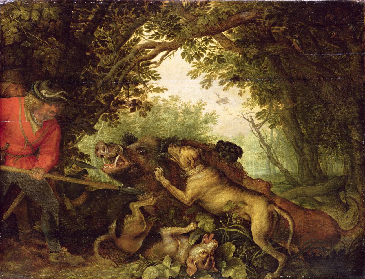 خنزير هانت ، 1611 بواسطة Roelandt Jacobsz. حفظ