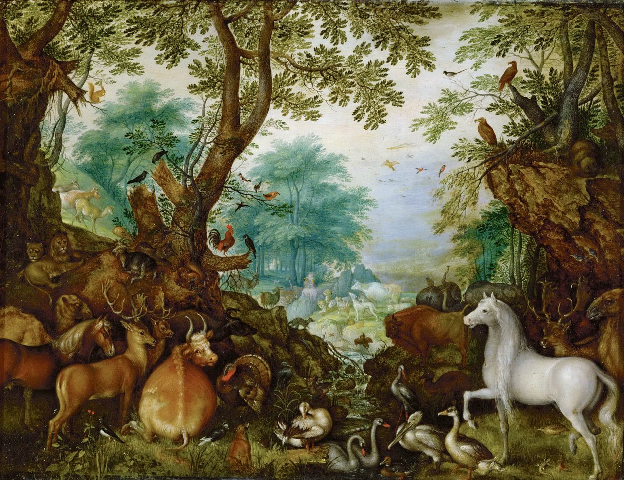 Orphee parmi les animaux - Orpheus بين الحيوانات - Roelant (Roelandt) Savery (1576-1639). زيت على نحاس ، حوالي 1628. الأبعاد: 27.5x36 سم. متحف تاريخ الفن ، فيين بواسطة Roelandt Jacobsz. حفظ