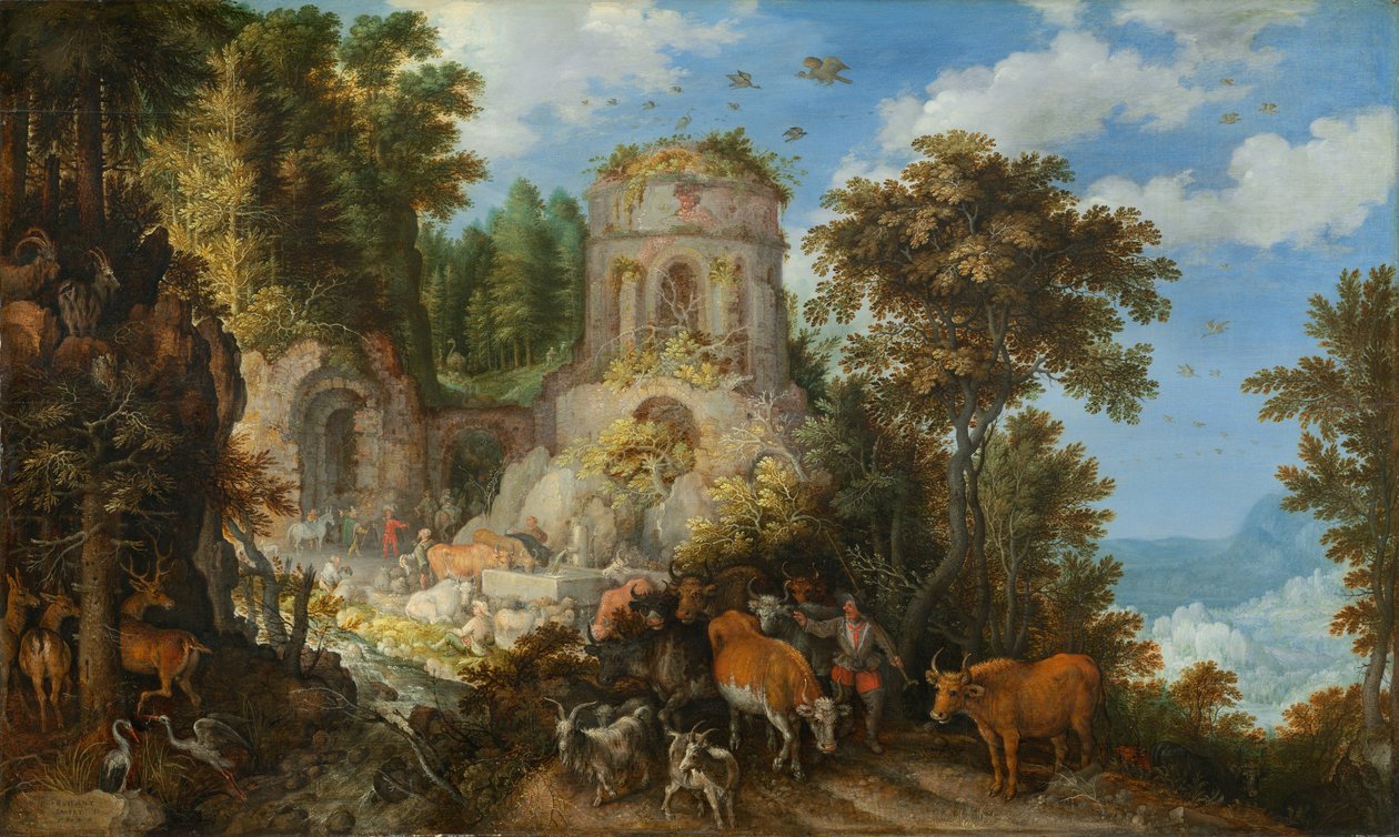 المناظر الطبيعية مع الرحلة إلى مصر بواسطة Roelandt Savery