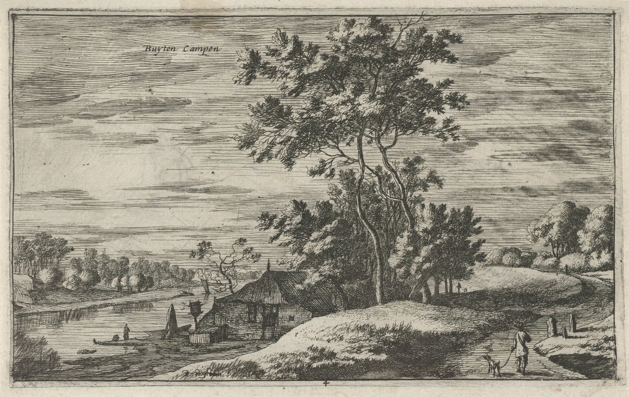 منظر لـ IJssel بالقرب من Kampen Buyten Campen (العنوان على الكائن) المناظر الطبيعية في شمال هولندا (Roelant Roghman) (عنوان السلسلة) بواسطة رويلانت روجمان