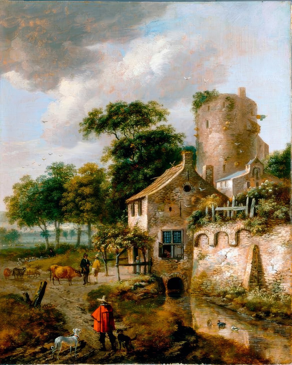 R.J. v. Vries, Landschaft mit Turm بواسطة Roelof Jansz van Vries
