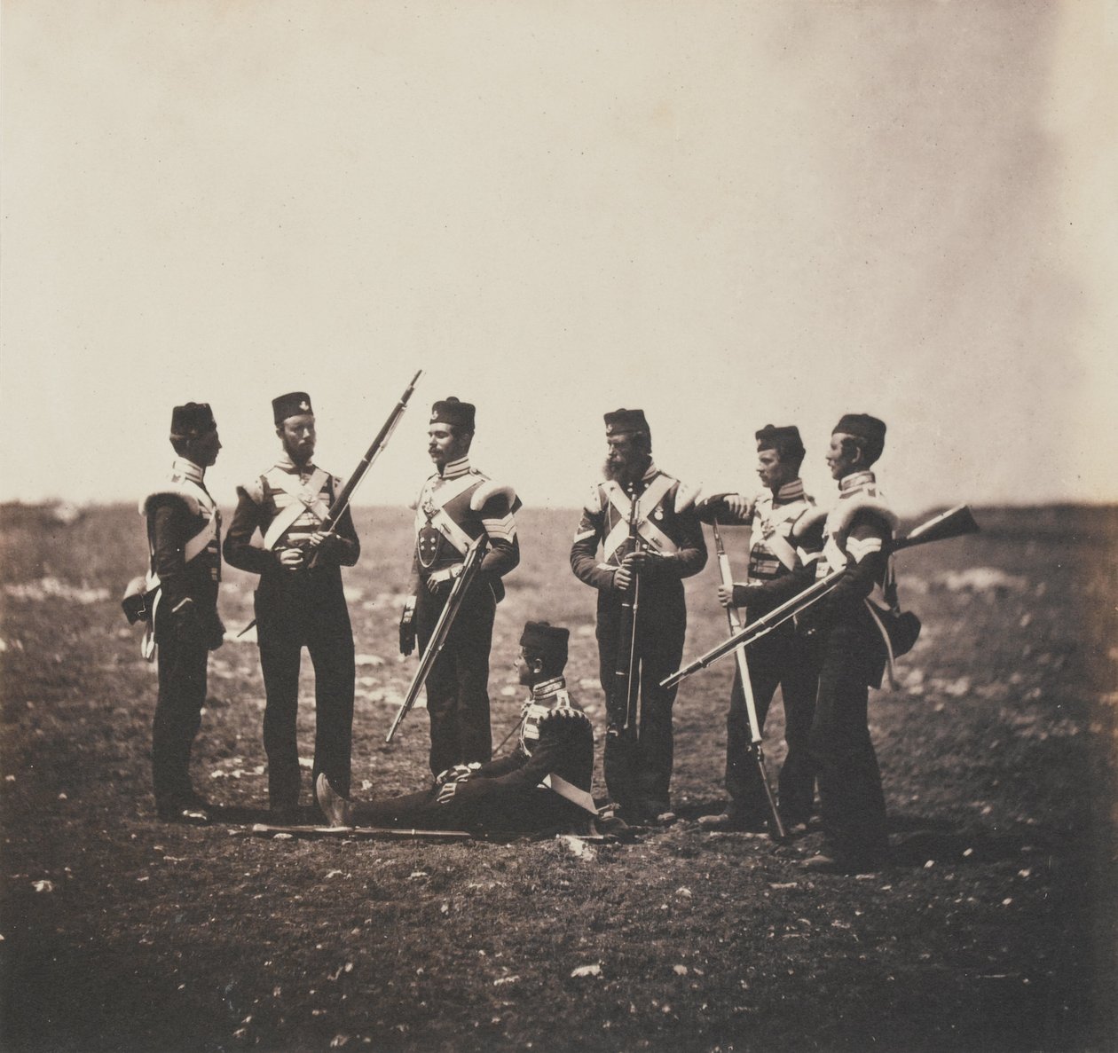 رجال فوج 68 (دورهام) للقدم (مشاة خفيفة) من ألبوم يحتوي على 52 صورة مرتبطة بحرب القرم ، 1855 بواسطة روجر فينتون