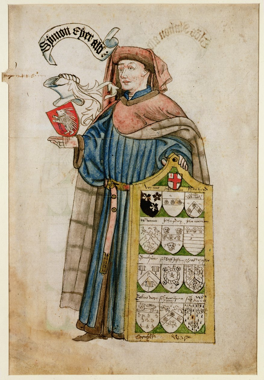 سيمون آير في ثياب مدينة لندن ألدرمان ، c.1450 (مرحاض على ورق) بواسطة روجر لي