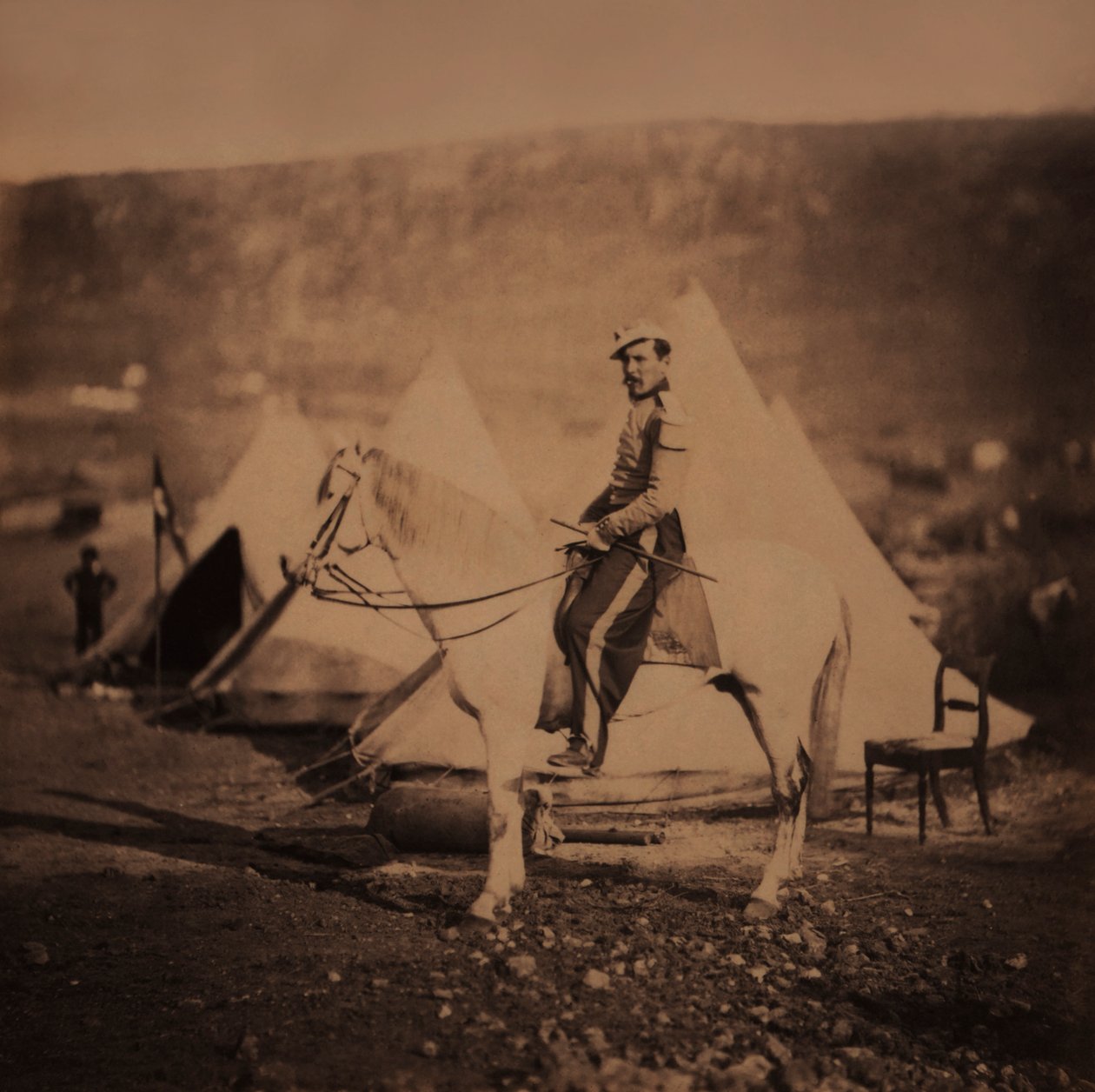 Chasseur d'Afrique ، ضابط مشاة فرنسي مُركب بالزي الرسمي ، حرب القرم ، القرم ، أوكرانيا بواسطة روجر فينتون