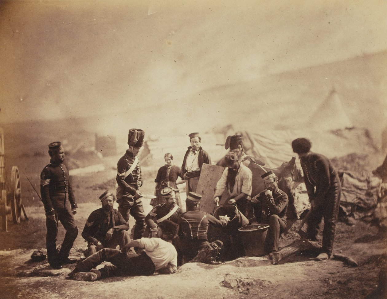 بيت الطهي للفرسان الثامن (الملك الملكي الأيرلندي) Dragoons Light (Hussars) من ألبوم يحتوي على 52 صورة مرتبطة بحرب القرم ، 1855 بواسطة روجر فينتون