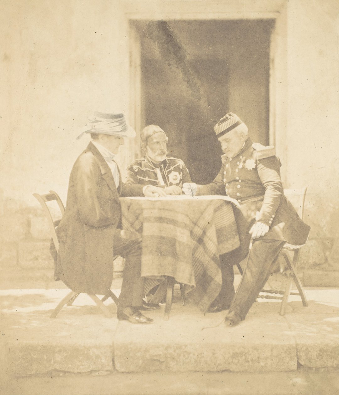 مجمع الحرب صباح يوم أخذ المملون. اللورد راجلان ، عمر باشا 1855. بواسطة روجر فينتون