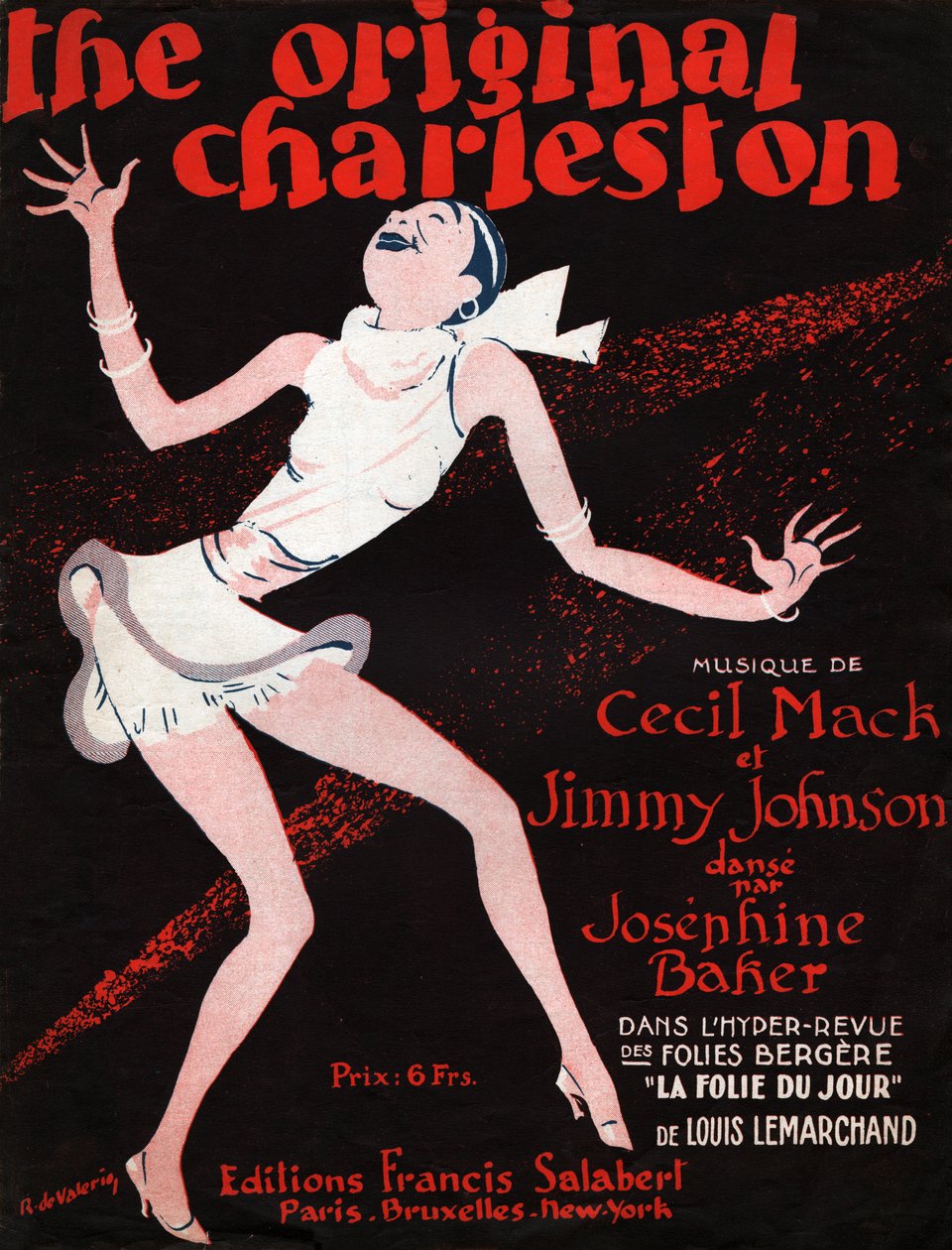 جوزفين بيكر في مجلة "La Folie du Jour". 1927 (رسم توضيحي) بواسطة روجر دي فاليريو