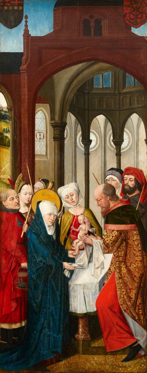 تقديم المسيح في الهيكل ، اللوحة اليسرى من Weston Triptych ، c.1480 بواسطة روجير فان دير ويدين