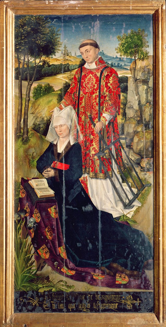 اللوحة اليمنى ، من بوليتتش المذبح الرئيسي ، الذي يصور لور دي جوكورت ، 1460-66 بواسطة روجير فان دير ويدين