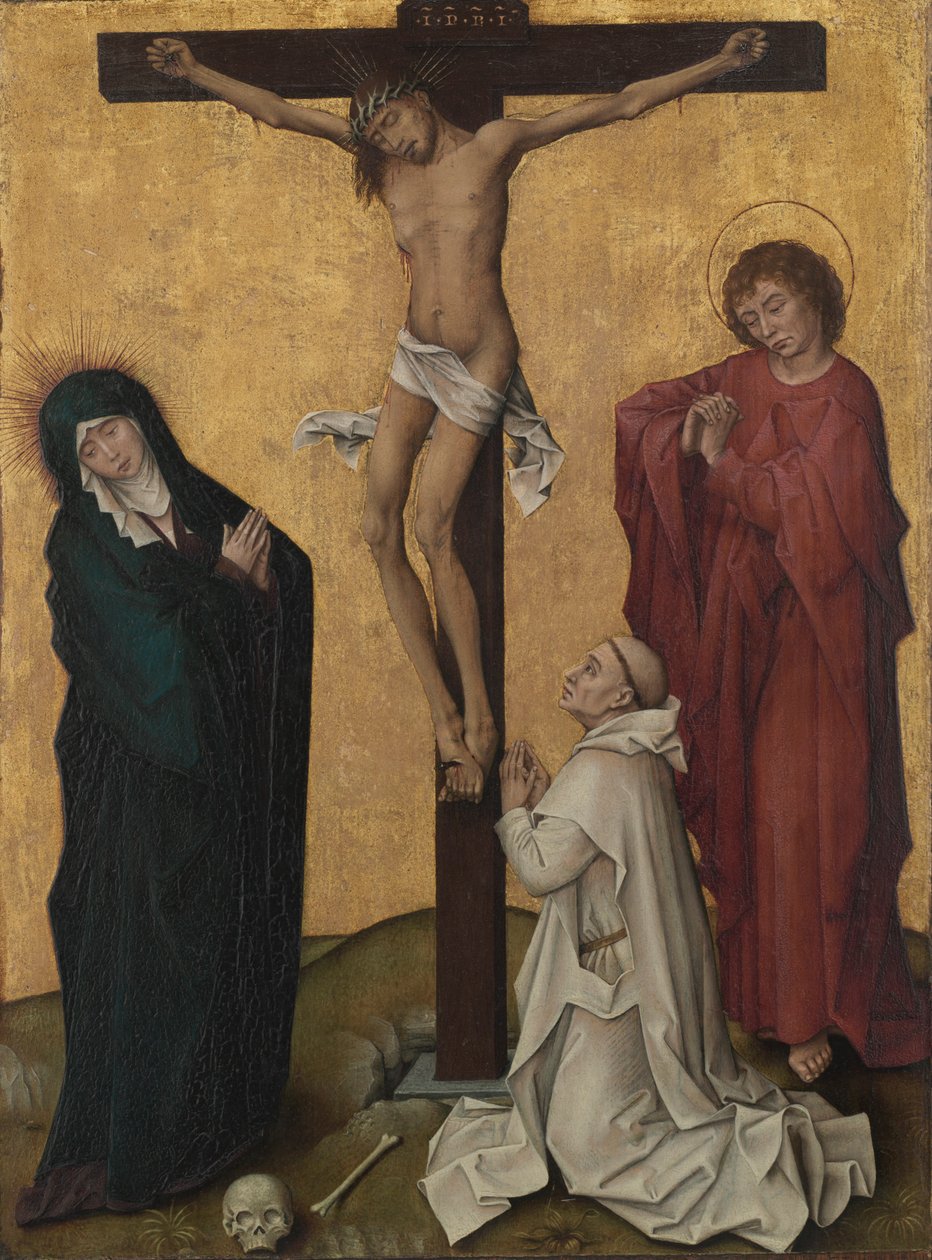 الصلب مع راهب Carthusian ، ج. 1460. بواسطة روجير فان دير ويدين