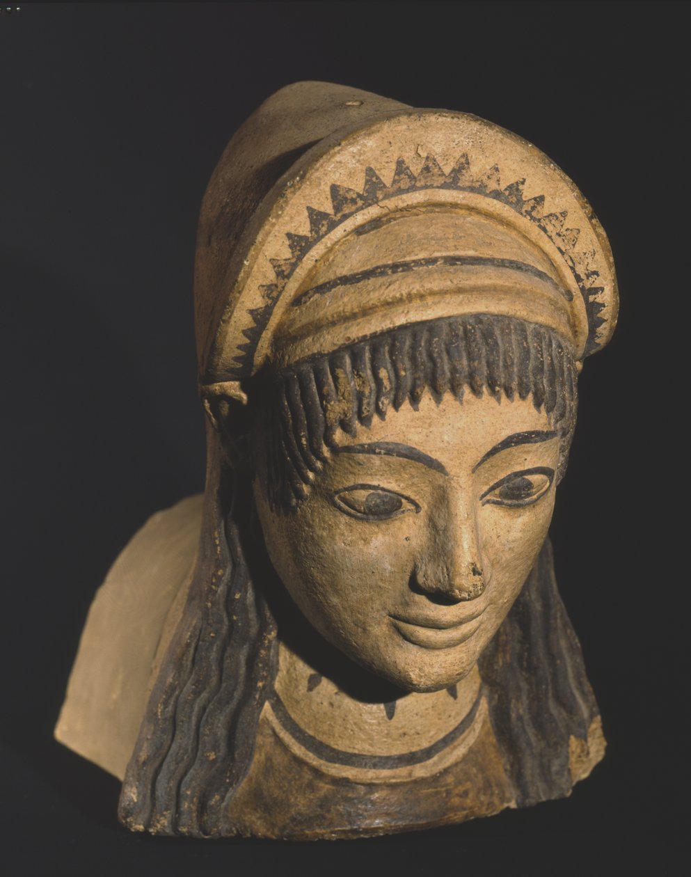 Antefix مع رأس امرأة بواسطة رواية