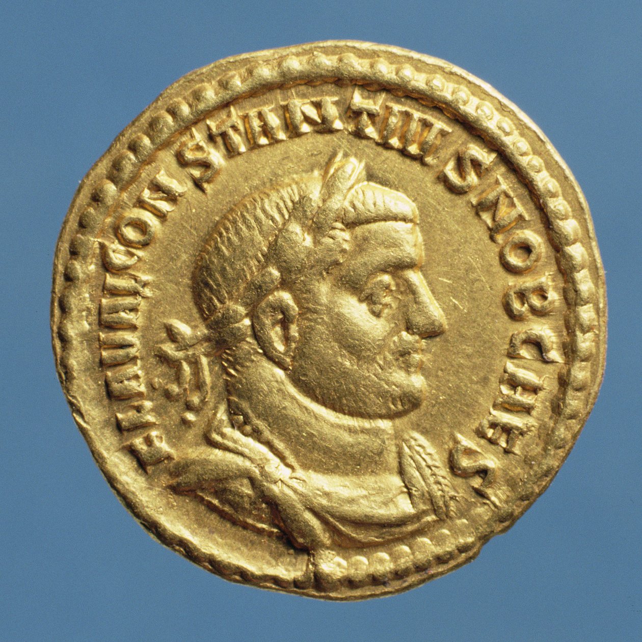 عزم الدوران (عكسي) لإمبراطور قسطنطين 1 (العظيم) (294-305) أغسطس (305-306) نقش: FLA VAL CONSTANTIVS NOB CABS (ذهبي) بواسطة رواية