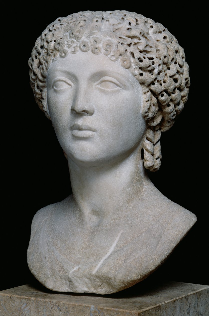 تمثال نصفي لامرأة رومانية ، ربما Poppaea Augusta ، 55-60 م (رخام) بواسطة رواية