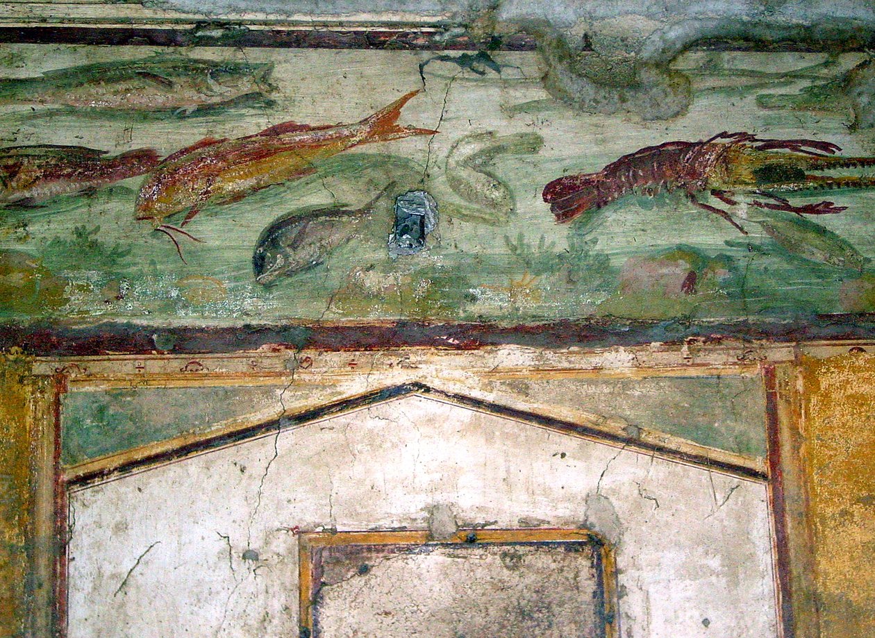 إفريز مُصوَّر عليه أسماك (لوحة جدارية) بواسطة رواية