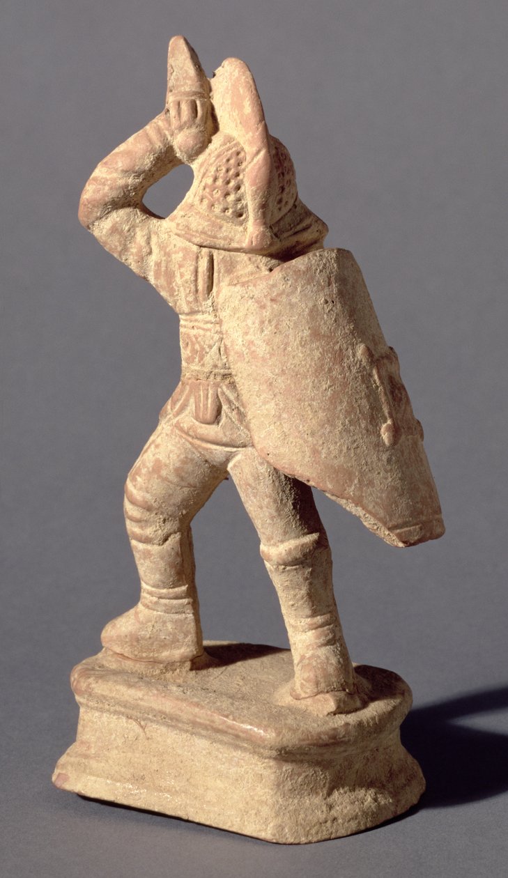 مصارع يرتدي Samnite Armor ، القرن الأول أو الثاني الميلادي (الطين) بواسطة رواية