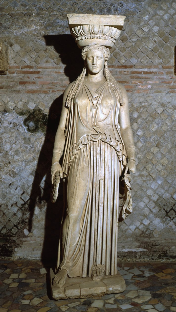 Kore ، نسخة من caryatid من Erechtheion في أثينا (الرخام) بواسطة رواية