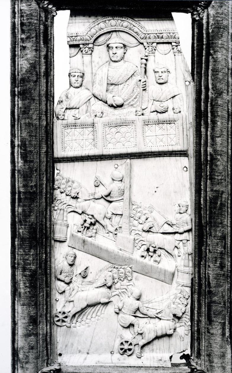 ورقة من لامبادي diptych ، ج .555 م بواسطة رواية